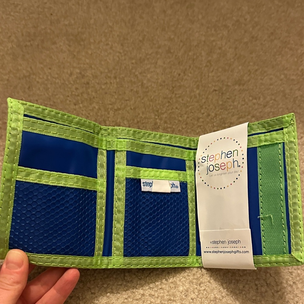 Kids Dinosaur Wallet - Green and Navy - Picture 3 of 3